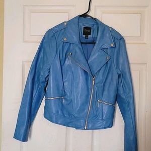 Thalia leather blue jacket size L